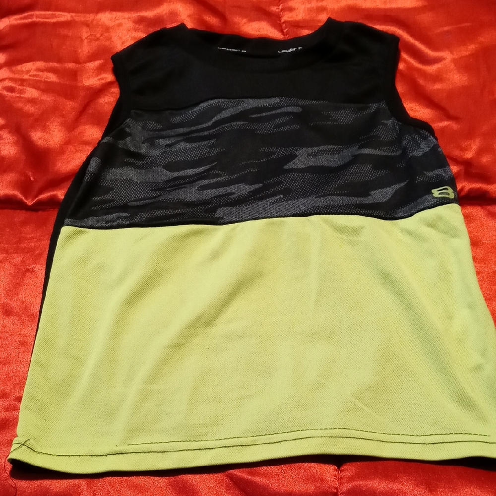 Layer 8 Black and Lime Kids Tank Top
